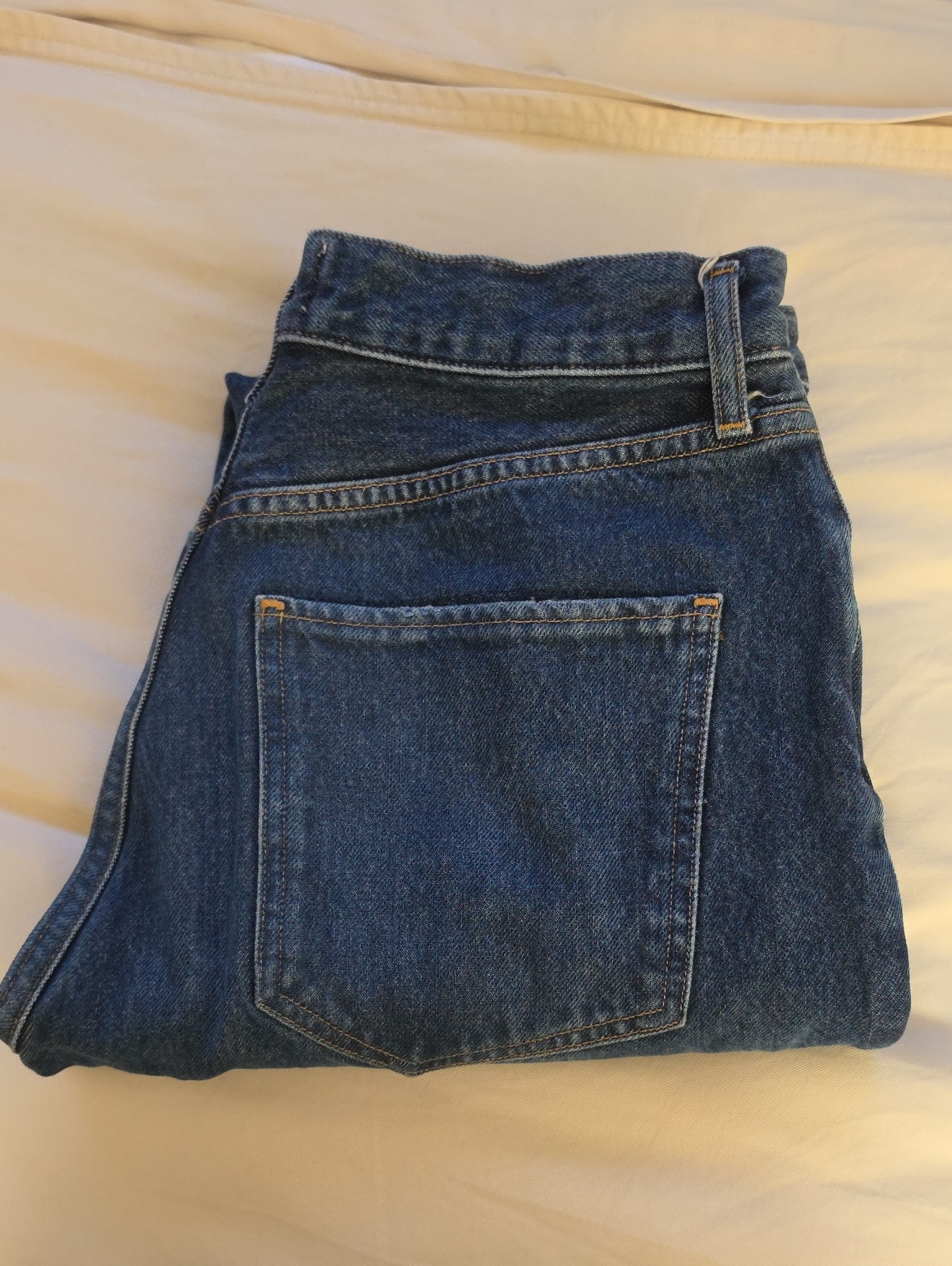 Agolde 90's Pinch Waist Dark Blue Button-Fly Denim Jeans